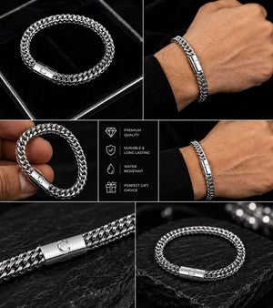 Premium Cuban Chain Bracelet Silver - Box Display