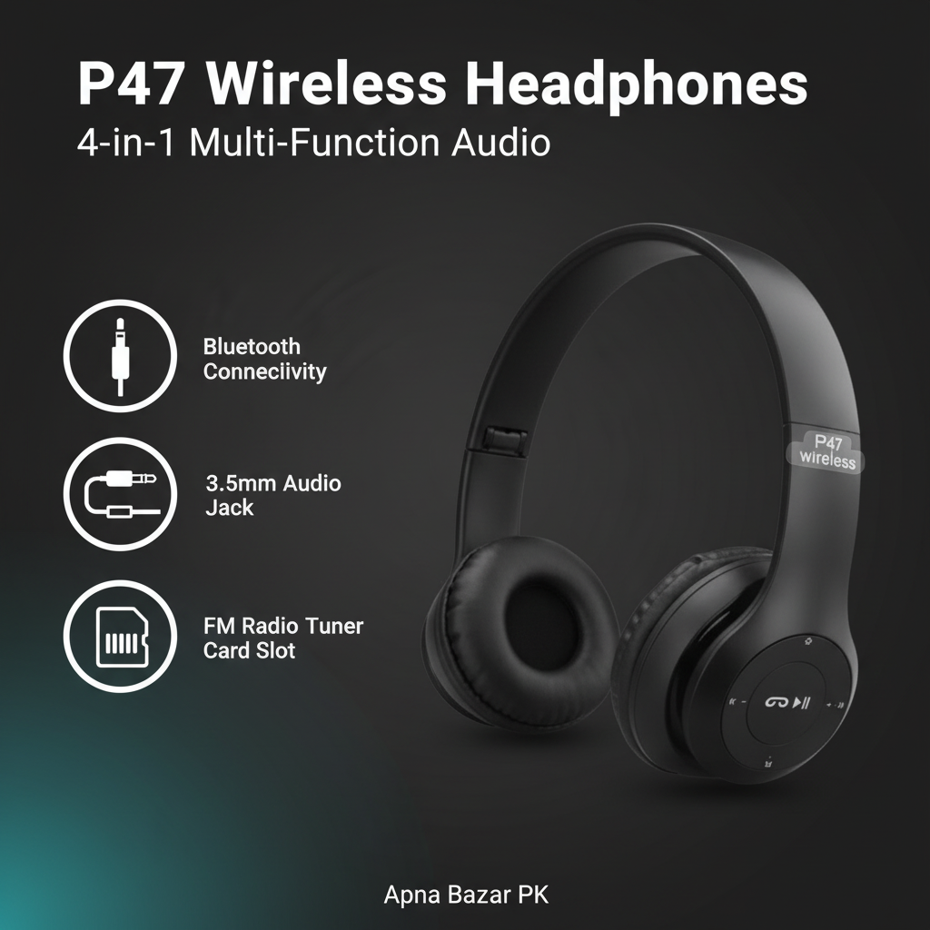 P47 Headphones Features Infographic